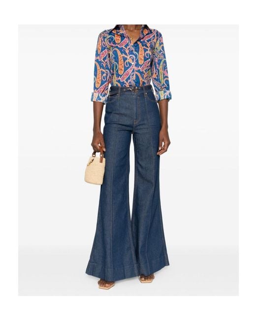 Etro Blue Paisley-Pattern Shirt