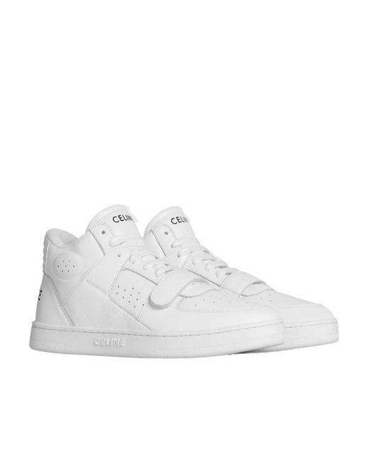 Céline White Ct-02 Trainer Mid Sneaker With Scratch