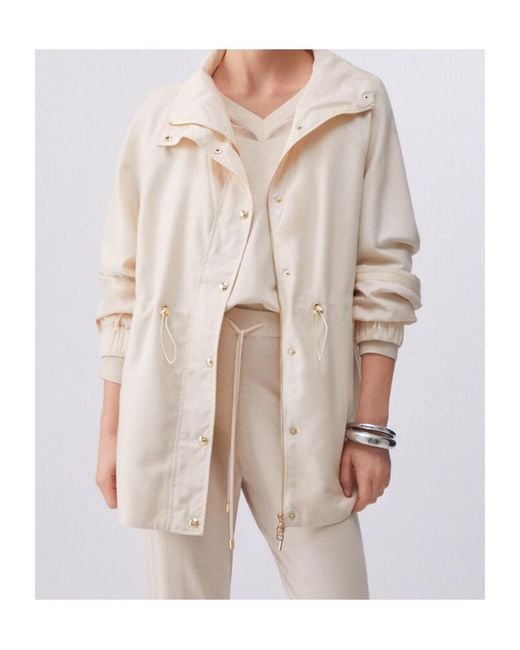Liu Jo Natural Drawstring-Waist Pocket Jacket