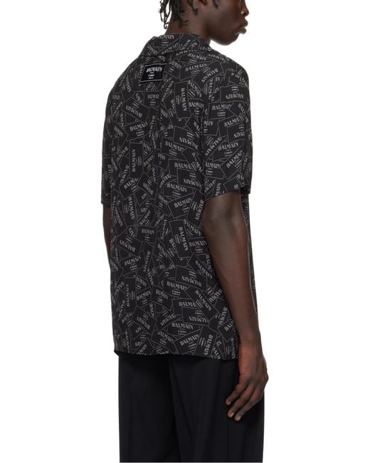 Balmain Black Short Sleeve Shirts for men