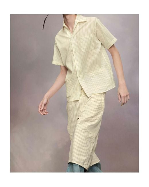 Maison Margiela White Short-Sleeve Silk Shirt for men