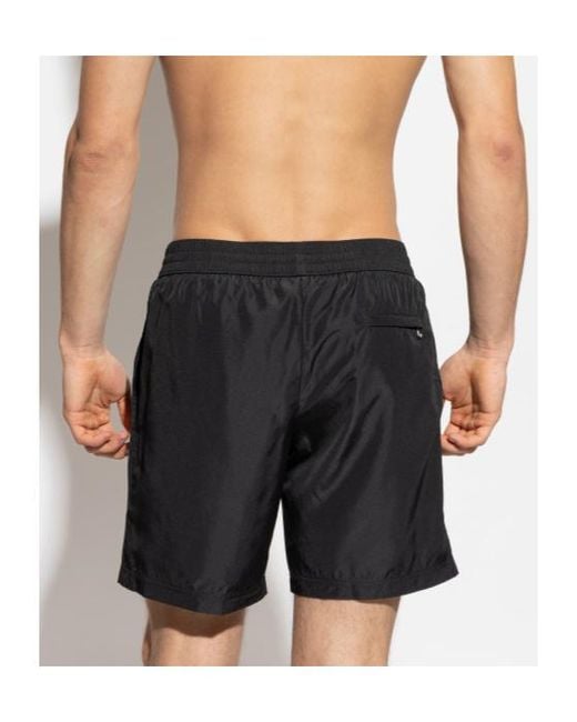 Dolce & Gabbana Black Elastic Waist Swim Shorts for men