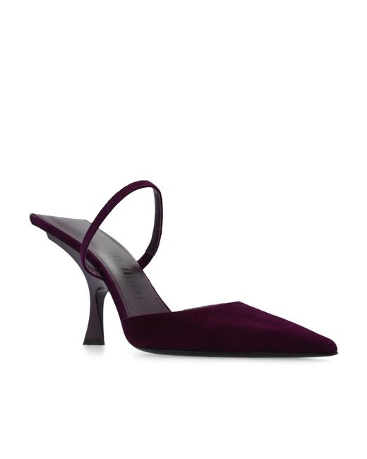 The Attico Purple The Ester Pointed Toe Slingback Pumps