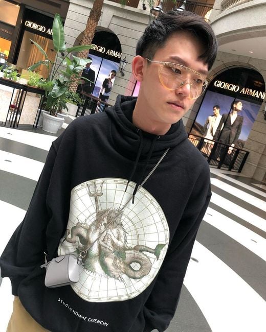 Givenchy Blue Graphic Print Hoodie for men