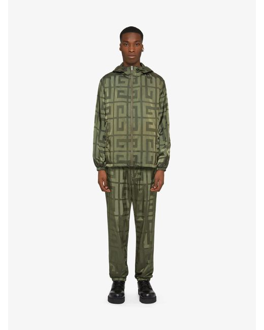 Givenchy Green 4G Pattern Hooded Windbreaker for men