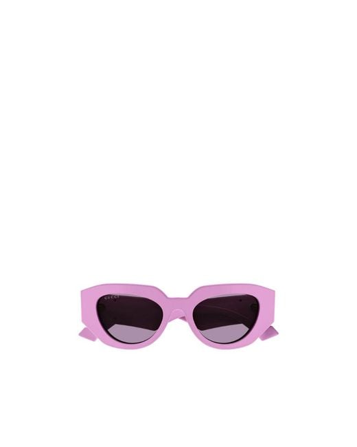 Gucci Purple Eyewear Geometric Frame Sunglasses
