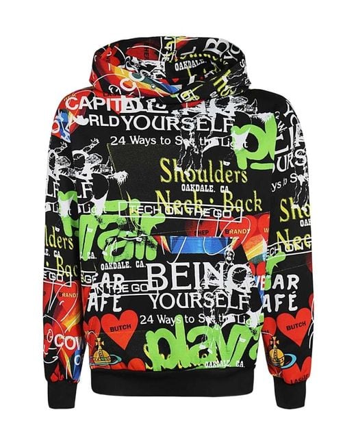 Vivienne Westwood Green All-Over Print Hoodie for men