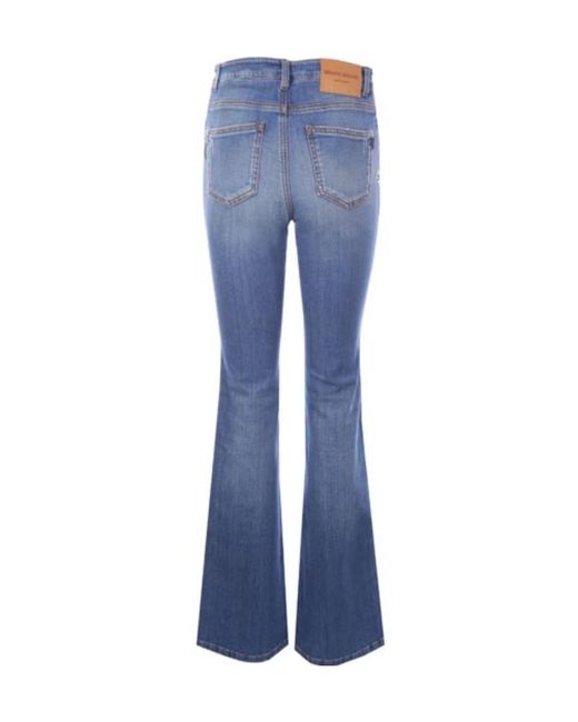 Ermanno Scervino Blue Embroidered Flared-Leg Jeans