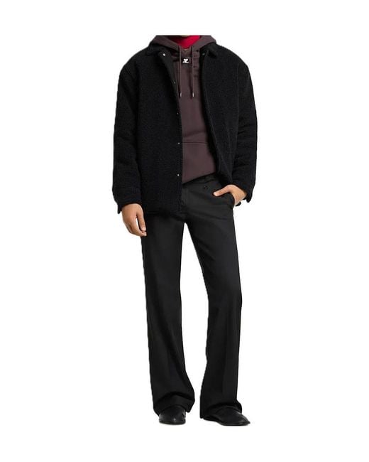 Courreges Black Wool-Blend Shirt Jacket for men
