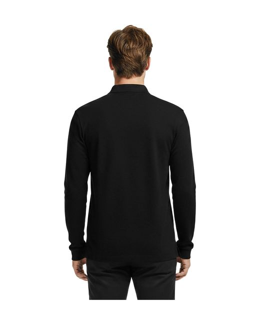 Lacoste Black Solid Color Polo Shirt for men