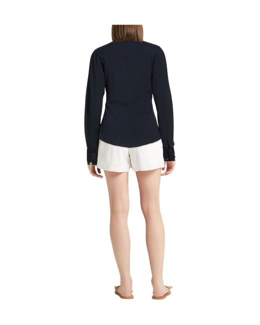 Brunello Cucinelli Blue Solid Colour Shirts Blouses