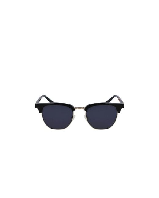 Ferragamo Blue Ferragamo Eyewear Browline Metal-Detail Sunglasses for men