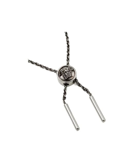 Versace White Medusa Mother-Of-Pearl Pendant Necklace