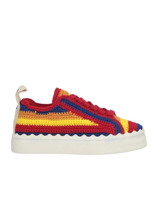 Chloé Red Crocheted Casual Shoes