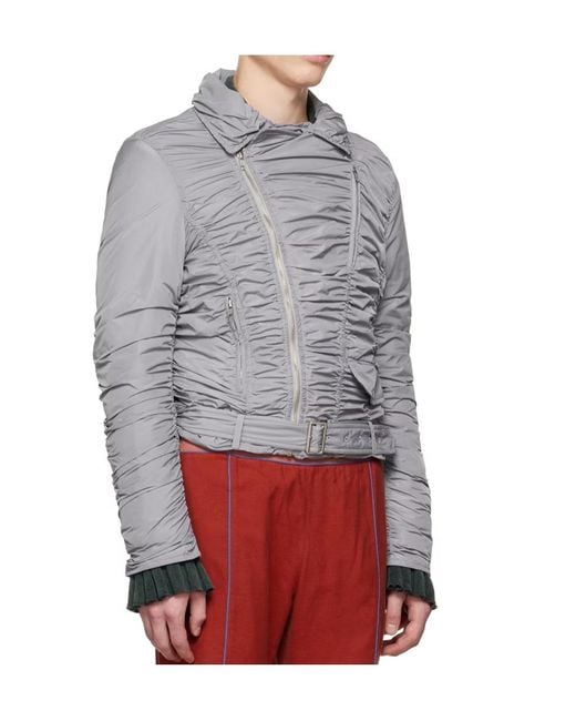 OPEN YY Gray Pleated Bomber Jacket for men