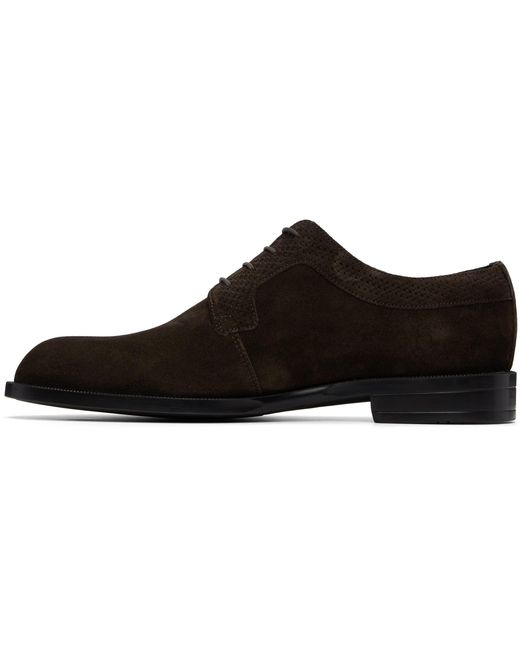 Boss Brown Suede Derby Shoes for men