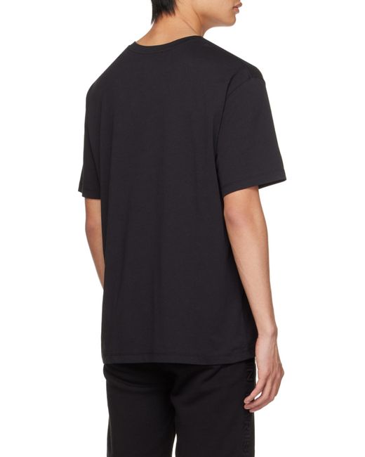Balmain Black Oversized Cotton T-Shirt With Small Paris Logo for men