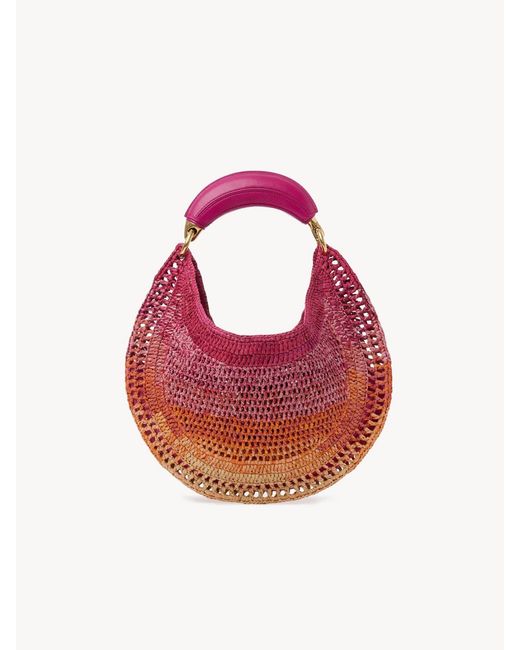 Chloé Pink Chloé Summer Banana Woven Shoulder Bag