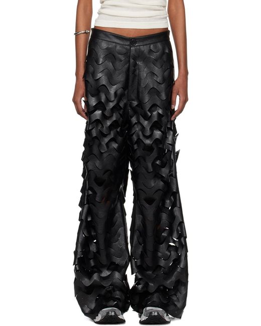 Lu'u Dan Black Wide-Leg Casual Pants for men