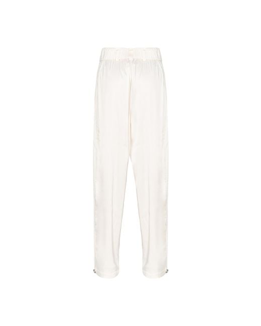 Pinko White Replay Satin Trousers