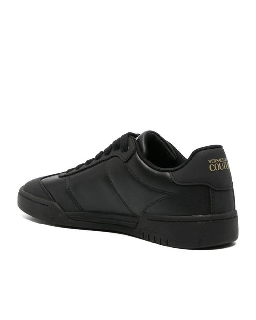 Versace Jeans Black Couture Logo Printed Sneakers for men