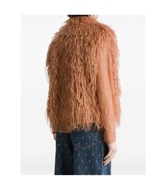 Forte_forte Brown Mongolian Shaggy-Texture Sleeveless Jacket