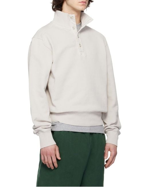 Entire studios Gray Buttoned Stand-Collar Sweater