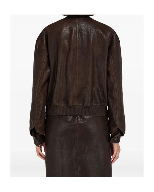 Ferragamo Black Leather Outerwears