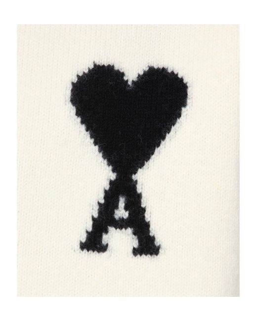 AMI White Long Sleeve Sweater for men