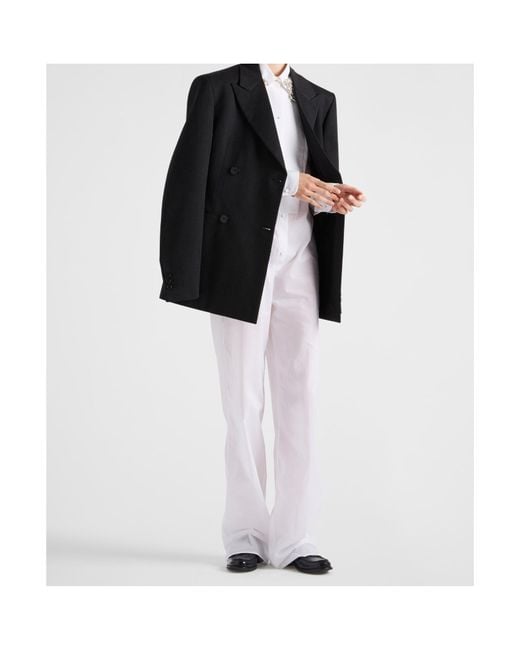 Prada Black Double-Breasted Gabardine Jacket