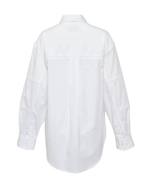 MSGM White Contrasting Piping Poplin Shirt
