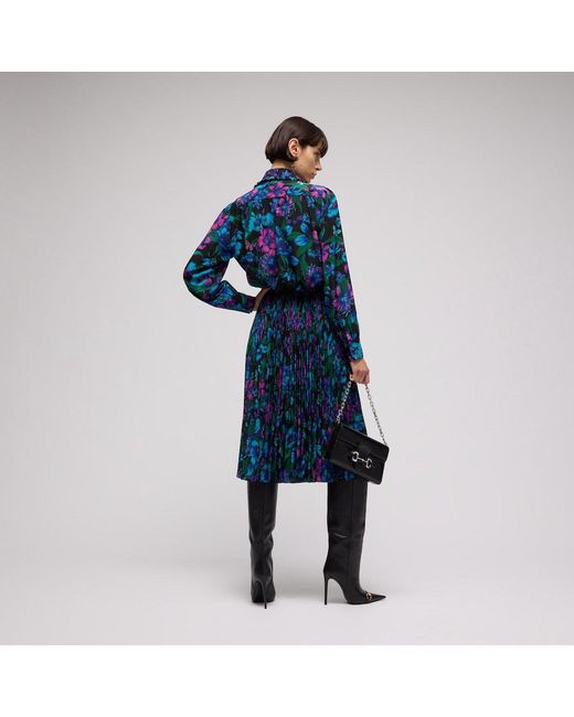 Gucci Blue Printed Silk Crêpe De Chine Shirt