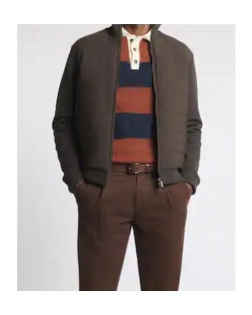 Fay Black Quilted Zip-Up Jacket for men