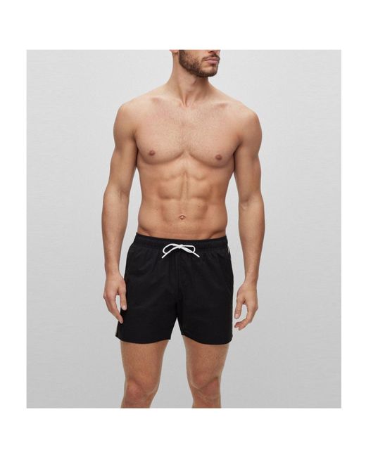 Boss Black Solid Color Athletic Shorts for men