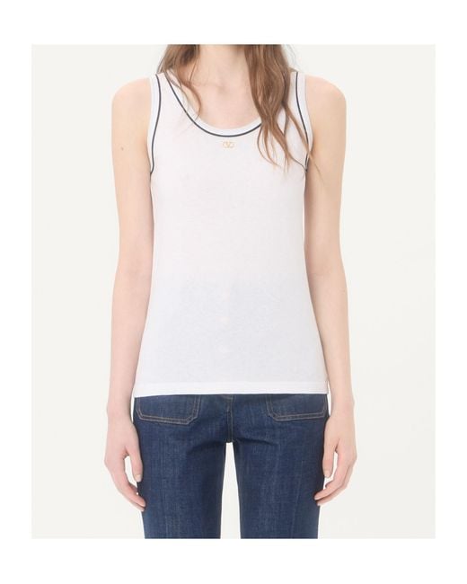 Valentino White Cotton Jersey Top