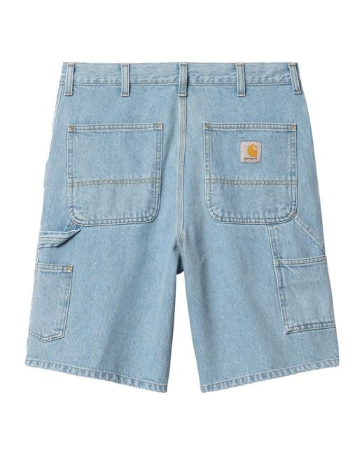 Carhartt Blue Single Knee Denim Shorts for men