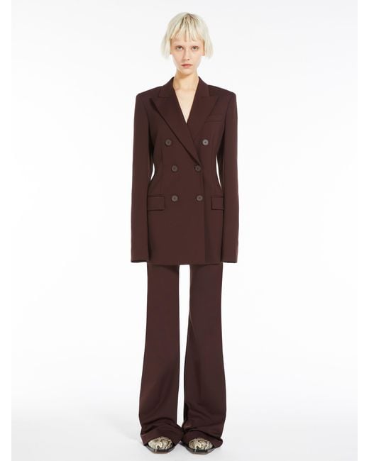 Sportmax Brown High Waist Straight Leg Pants
