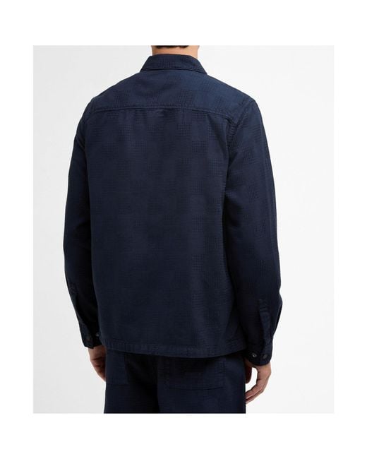 Barbour Blue Zippered Long-Sleeved Casual Jacket for men