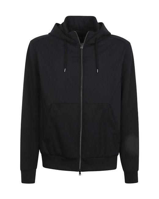 Herno Black Zip-Up Drawstring Hooded Jacket for men
