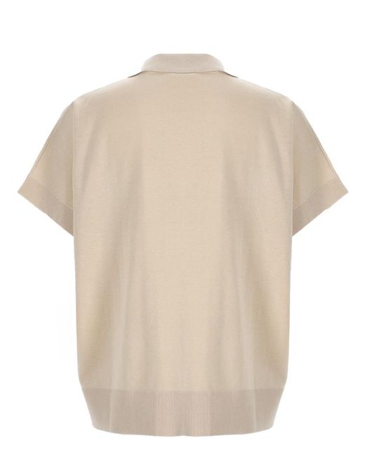 Aspesi Natural Short Sleeve Knitted Top
