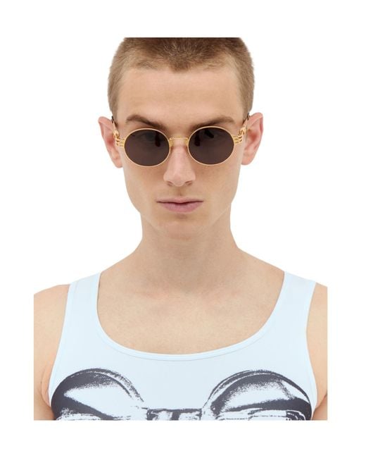 Jean Paul Gaultier Blue X Karim Benzema Round-Frame Sunglasses for men