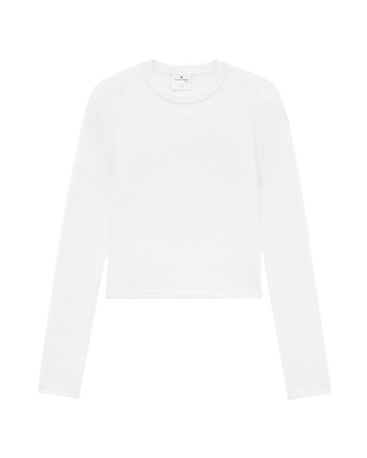 Courreges White Fine-Knit Jumper