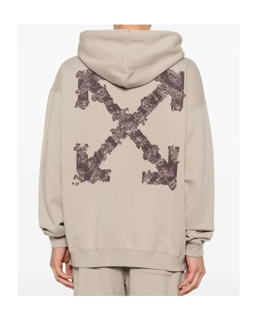 Off-White c/o Virgil Abloh Natural Long-Sleeved Hooded Sweatshirt for men