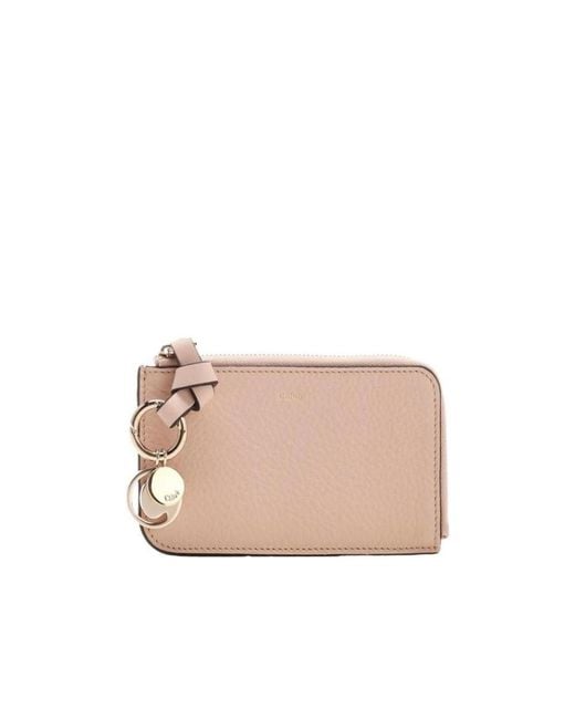 Chloé Pink Chloé Alphabet Zipped Cardholder