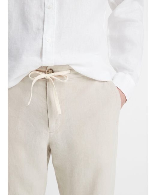Vince White Drawstring Casual Trousers for men