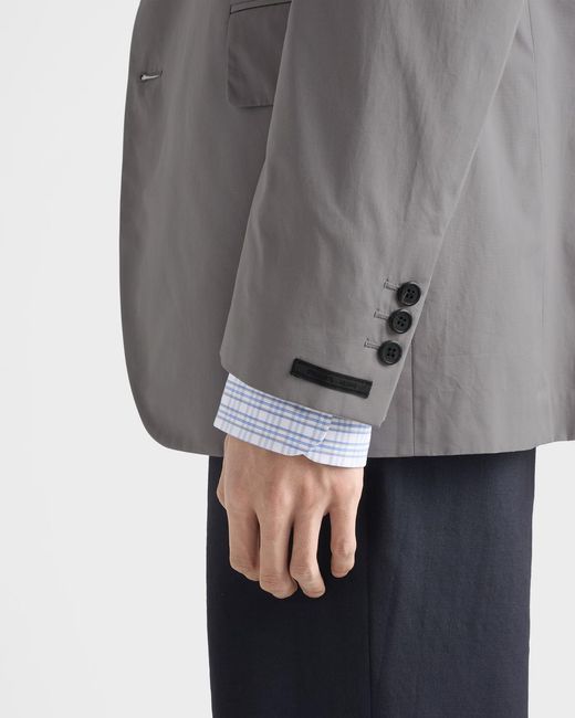 Prada Gray Single-Breasted Cotton Jacket for men