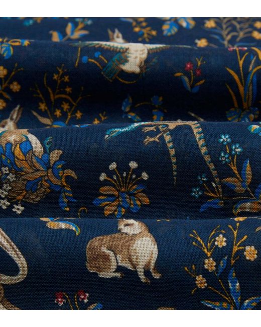 Drake's Blue Printed Scarf for men