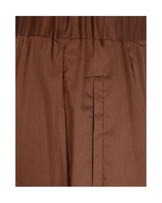 Semicouture Brown Casual Pants With Elastic Waist