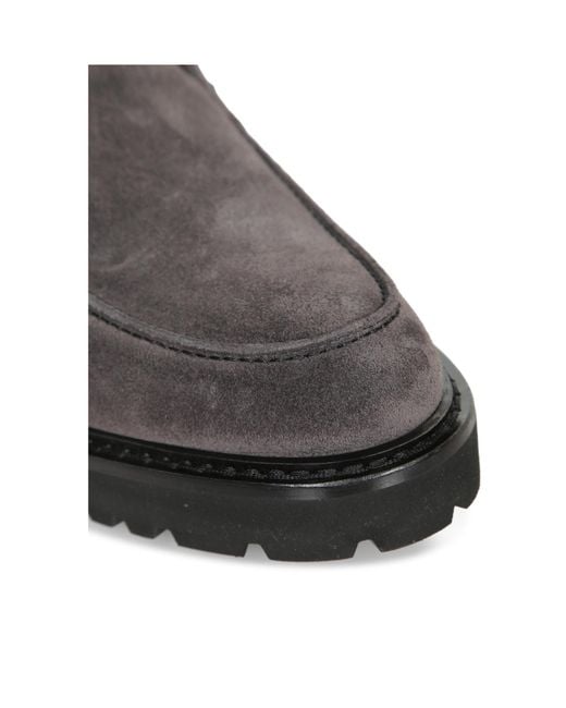 Doucal's Gray Round-Toe Boots for men