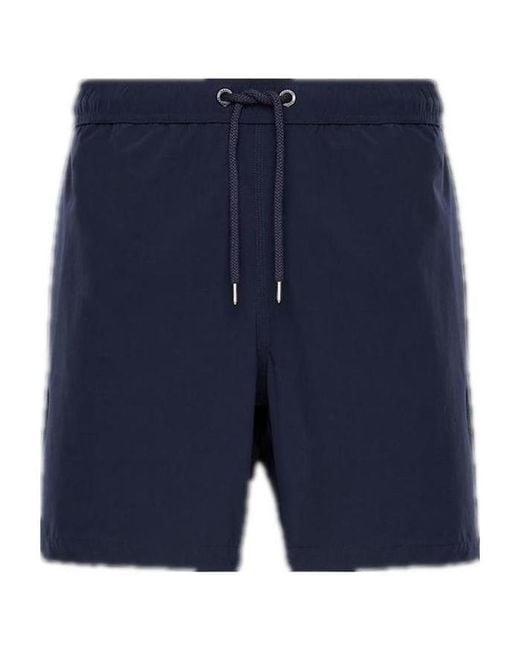 Moncler Blue Logo Swim Shorts for men